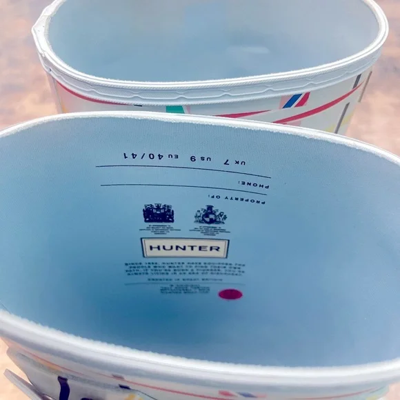 Hunter Original Tall Rain Boots in Rock Tartan Size 9 NWT - Picture 5 of 9